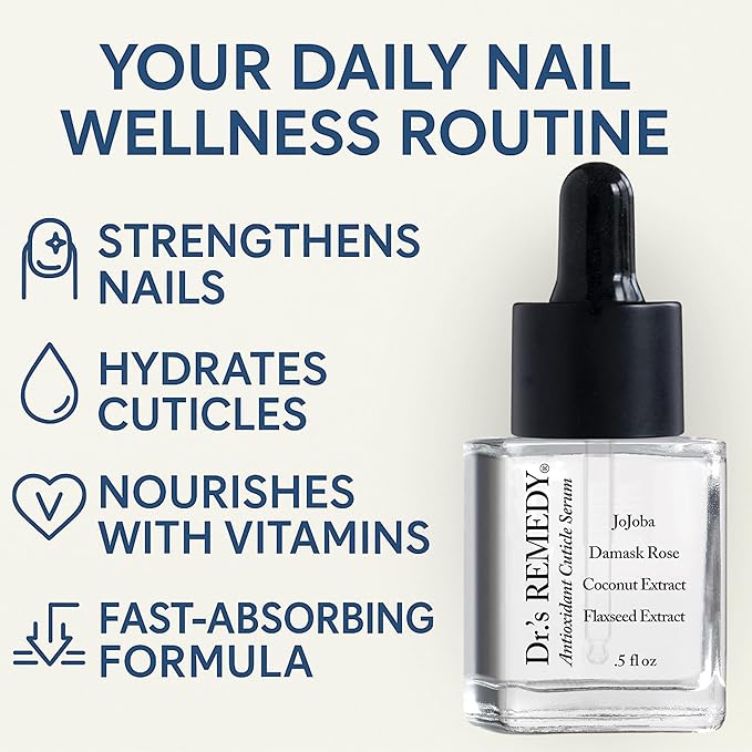 Dr’s Remedy Nail Polish Treatment, Non Toxic and Organic All Natural Enriched Nail Strengthener - Nourish Nail Serum