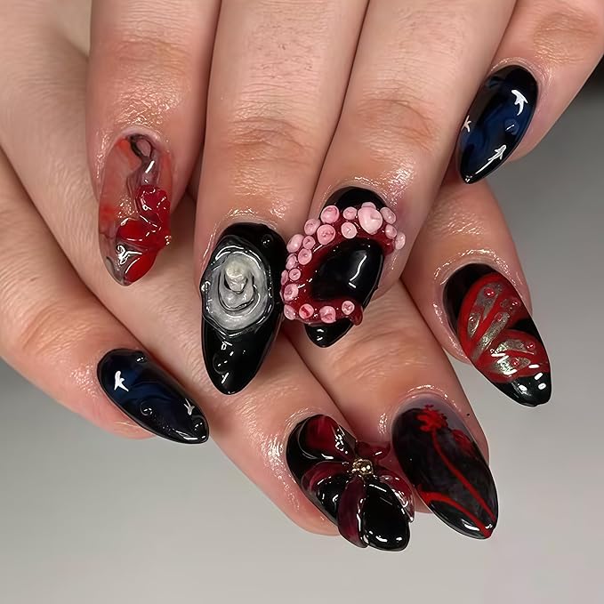 3D Octopus Nail Mold Multiple Shapes Octopuss Tentacles Silicone Nails Molds Accessories Gel Brain Art Manicure Tools