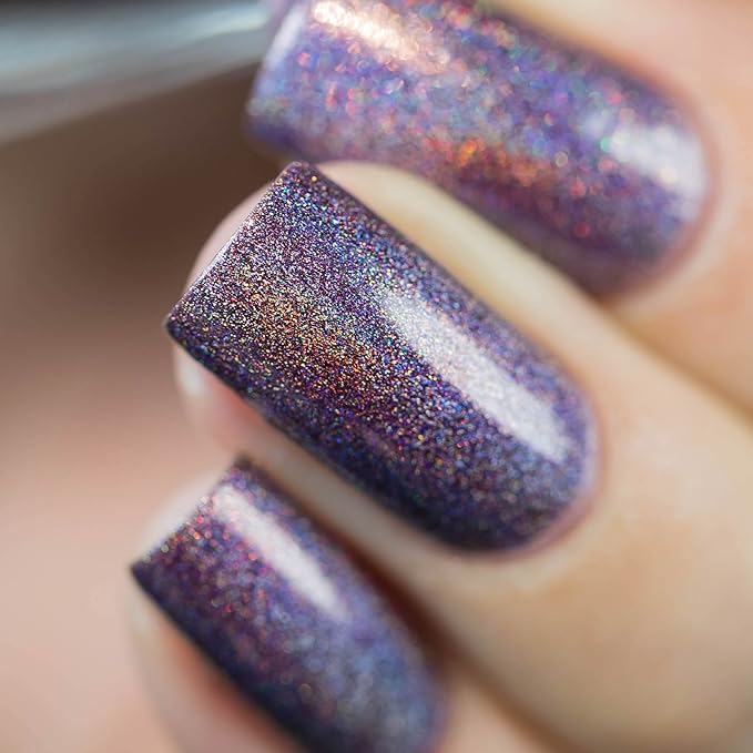 ILNP Charmed - Royal Plum Ultra Holographic Nail Polish, Chip Resistant Manicure, Non-Toxic, Vegan, Cruelty Free, 12ml