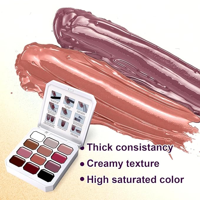 Gradient Painting Gel Set, 12 Colors Ombre Gel Nail Polish with 6 Aurora Multi-Purpose Brushes for Ombre Nails Aura Nails French Manicure Soak Off UV H Everyday Lives