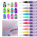 Acrylic paint pen Set Exquisite Nail Polish Pens Nail Point Graffiti Dotting Pen Drawing Painting Liner Brush for DIY Nail Art Beauty Suitable for Ladies and Girls Adorn Manicure Tools 12 Color