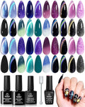 Beetles Chameleon Gel Nail Polish Set - 20 Color Stellar Mirage Cat Eye Temperature Changing Shifting Gel Polish Magnetic Jelly Nails Soak Off UV LED Nail Art Spring Gift for Women&Girls
