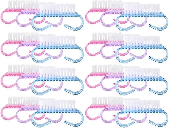 24-Pack Handle Grip Nail Brush(assorted color), Fingernail Scrub Cleaning Brushes for Toes and Nails Cleaner, Pedicure Brushes for Men and Women