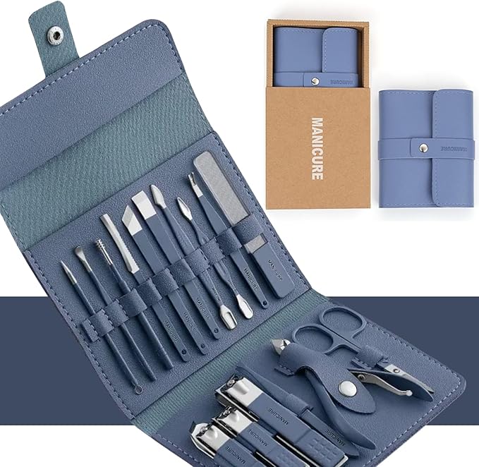 Nail Clipper Set, Manicure and Pedicure kit, Nail Care kit, Finger Nail Clippers Adult, Mens Grooming kit, Nail Care Kit for Men, Nail Grooming kit, Travel Nail Kit, Professional Manicure