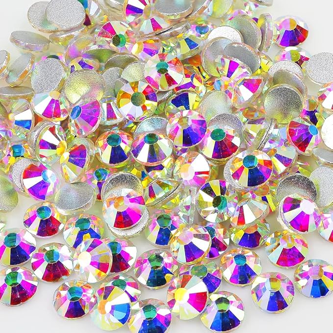 genie crystal AB ss20 Flatback Rhinestones,2016 pcs 5mm Glue fix Glass Diamond Rhinestone gems, AB Stones for Decoration, DIY Crafts, tumblers, Makeup, Dress,Shoes