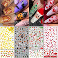 TailaiMei 24 Sheet All Holidays Nail Art Stickers, Christmas Valentine's Day Mixed Seasons Variety Pack for Halloween Fall Nail Decals, Self-Adhesive Design Thanksgiving Nail Decorations (Classical)