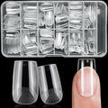240pc Square Gel Nail Tips Short Fake Nails for Press on Nails Clear Acrylic Nails Tips, 12 Sizes Full Cover Nail tips Square Soft Gel Nail Tips False Nails Extension Artificial Fingernail
