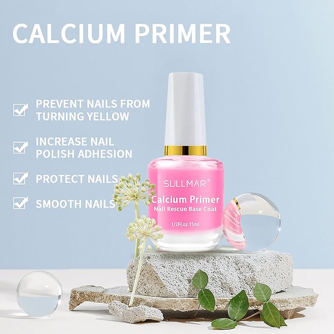 4in1 Nail Hardener Nail Strengthener Nail Rescue Calcium Primer for Thin Nails Growth Nail Repair Nail Care Kit with Cuticle Oil Cuticle Remover Gel Cream