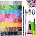 Resin Jelly Rhinestones for Bedazzling, EARLMONI Multi Colord Bedazzler Kit with 15ml B7000 Glue Rhinestone Pen Tool for Clothes Nail Art (40 Colors, 5MM)