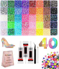 40 Colors Kit with Rhinestone for DIY Crafting 32000PCS Colorful Gemstones Bedazzling Kits Customization Project