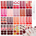 WOKOTO 20 Sheets 440pcs Red Nail Polish Stickers for Toes Nails Full Nail Wraps for Women, Classic Solid Nail Polish Strips Red Nail Gel Strips for Toenails Press On Nails Stickers Kit