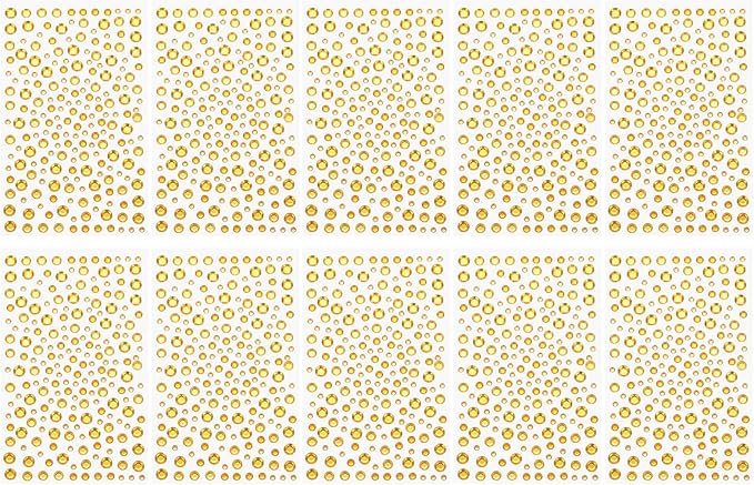 PATIKIL 2090 Pcs Acrylic Gem Sticker, 4 Size 3/4/5/6mm Self Adhesive Rhinestones Face Gem Stones Bling Jewelry for Nail Art Craft Clothes DIY Makeup Decoration Party, Gold Yellow