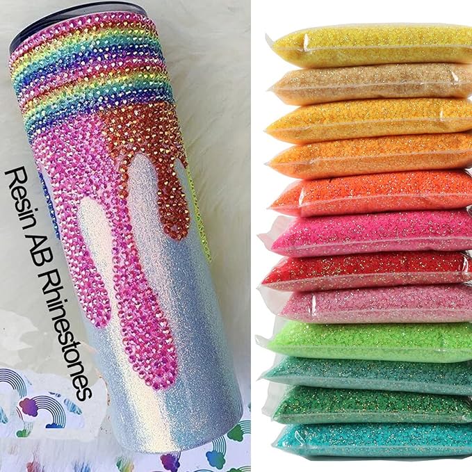 Big Pack 3mm 50000PCS Resin Rhinestone Flatback Round AB Jelly Color Rhinestones for Nail Art, Bottles, Makeup Clothes Shoes Cup DIY Crafts Supplies