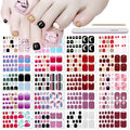 DANNEASY 20 Sheets Toe Nail Stickers Full Nail Wraps for Women - Colorful Self Adhesive Toenails Polish Strips for Toes Gel Strips Toenail Manicure Gel Sticker Nails with File, Cuticle Stick