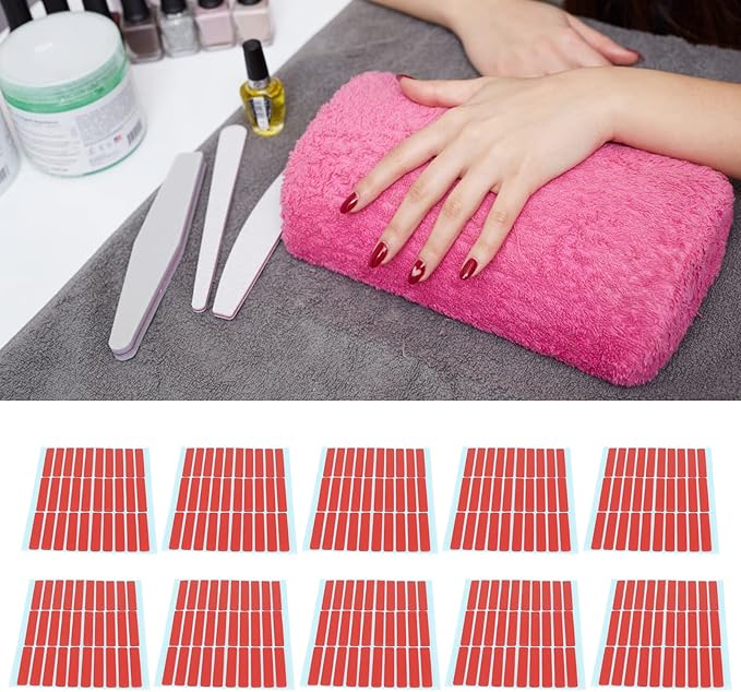 Nail Tape, 10 Sheet Nail Art Tape, Nail Display Stickers Double Sided Adhesive, Paper Sheets Supplies for Nail Tip Color Salon