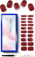 Semi Cured Gel Nail Strips - UV Light Gel Nail Stickers - 20 Long Lasting Salon Quality Wraps (Tropical Tango Orange)