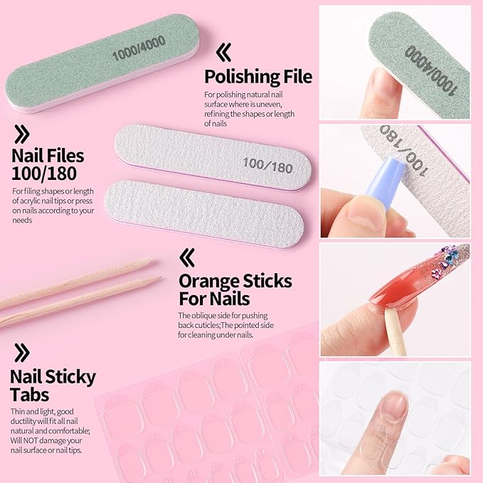 FANDAMEI Nail Art Tools, Nail Tools For Nail Art, Press On Nail Design Tools, Nail Art Kit With Nail Brush, Nail Tools, Nail Stand, Nail Cutters For Nail Tips, Acrylic Nail Clippers