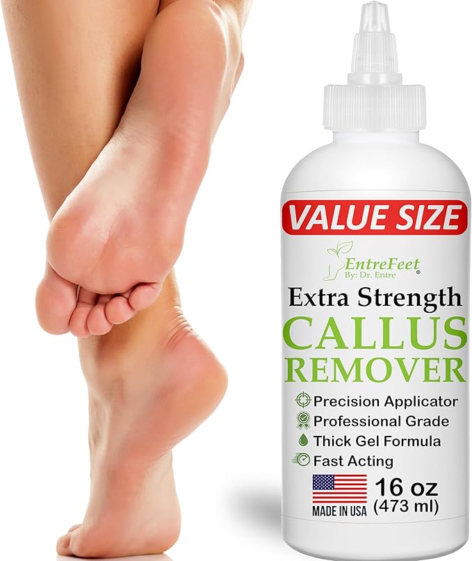 Dr. Entre's 16oz Callus Remover Gel: Extra Strength Value Size, Callus Remover for Feet, Pedicure Tools Supplies, Dead Skin Remover, Foot Care