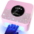 LIMEGIRL UV LED Nail Lamp Kit for Gel Polish Professional Fast Curing Pink Dryer Light Set with Protection Gloves Nail Art Cure Machine for Manicure Pedicure at Home and Salon