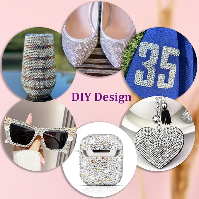 25000Pcs Resin Rhinestones with Tweezers for Crafting, Silver Clear 2-6mm Mixed Sizes Flatback Gems, Bedazzling Crystal for DIY Crafts Clothing Tumblers Mugs Shoes Fabric Decor Nail Art