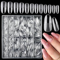 LoveOurHome 600pc Gel Nail Tips Clear Oval Almond Fake Nails Full Cover Artificial False Fingernails for Gel Manicure Extension/Acrylic Nail Design Press on Nail Making