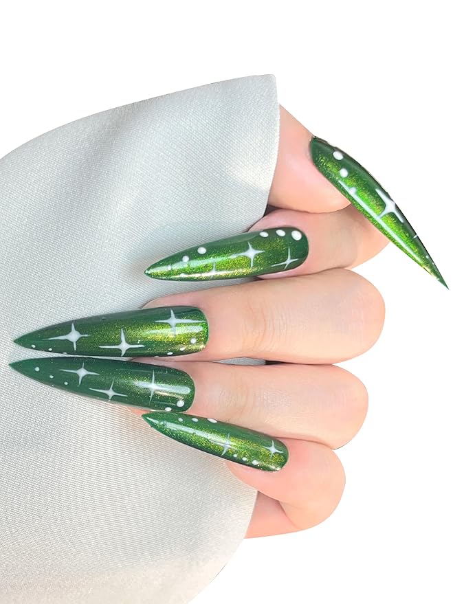 HAND-PAINTED White Press Ons Neon Small Press on Nails Long French Press on Nails Coffin Medium Short Nail art Fake Nail Art Kit with 7g Glue on Nails Handmade Almond Square Nails (Small, J5)