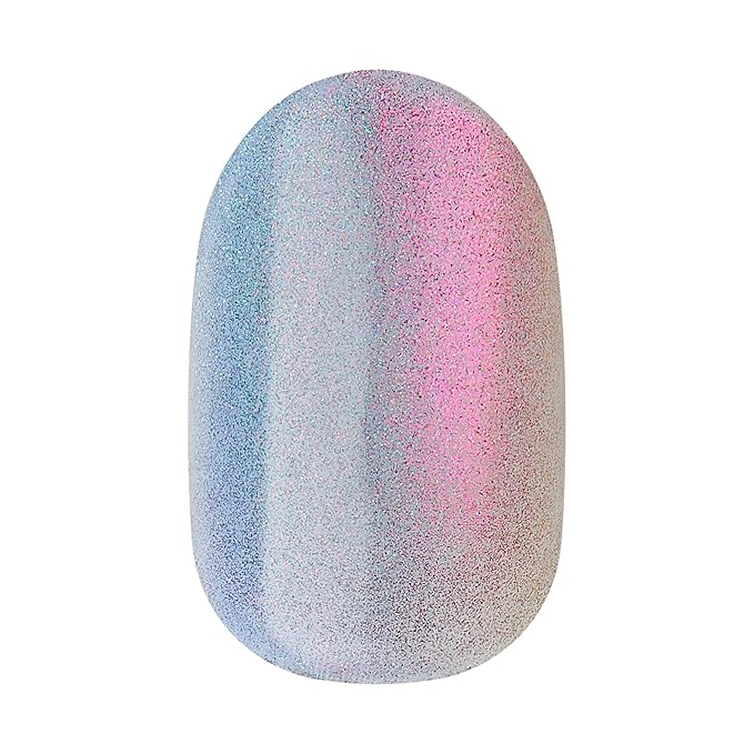 KISS imPRESS No Glue Mani Press On Nails, ColorFX, 'Fly Up', Silver, Short Size, Oval Shape, Includes 30 Nails, Prep Pad, Instructions Sheet, 1 Manicure Stick, 1 Mini File