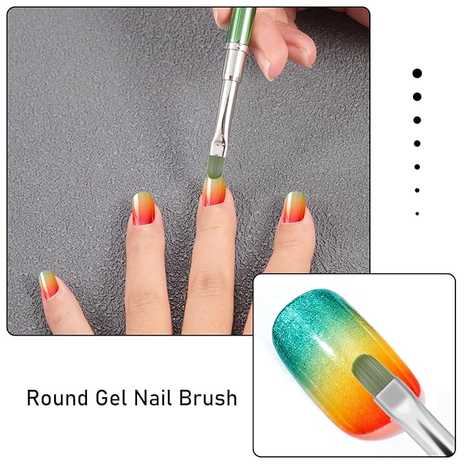 DANNEASY Nail Art Brushes for Gel Polish, Oval Nail Polish Clean Up Brushes For Cleaning Polish Mistakes on the Cuticles, Gel Nails Art Brush Design Tools Acrylic Manicure Brushes