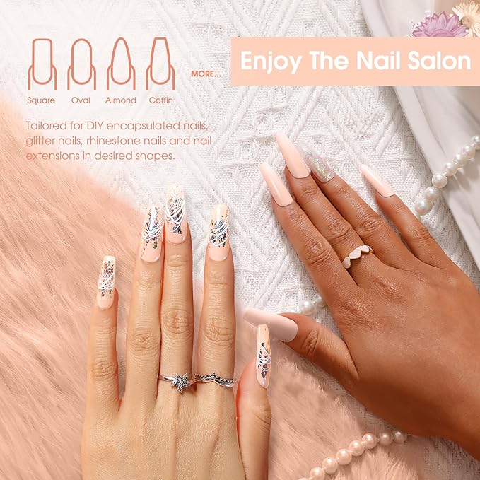 ROSALIND Nude Poly Extension Gel, 60ml Hot Poly Nail Gel for Nail Art Decoration,Builder Nude Gel Nails Thickening Extension Easy to DIY Use at Home Need UV Lamp