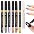 Nail Art Pens, Nail Polish Pens Set Nail Chrome Eraser Pen Drawing Painting Point Liner Pens With Eraser Pen, Waterproof and Quick-drying Nail for DIY Nails Art Design