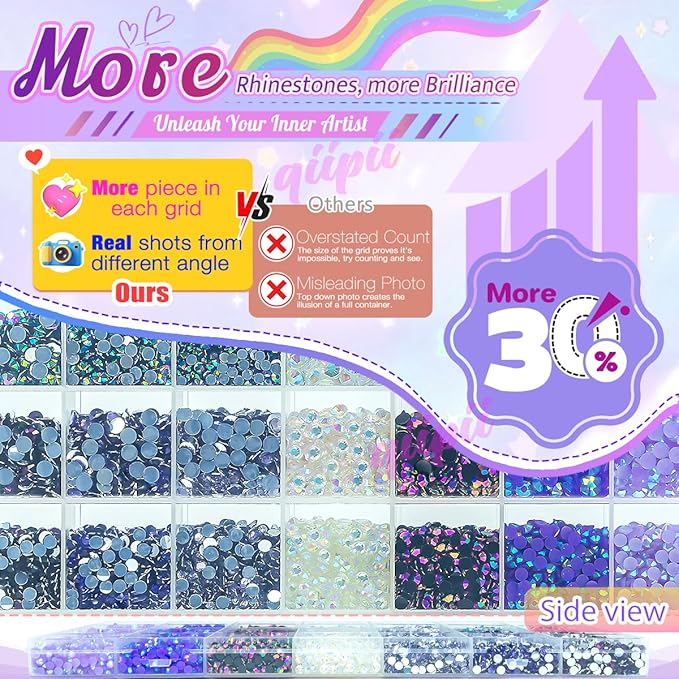 28 Types Purple Jelly Resin Rhinestones 3mm-6mm Flatback Colorful Purple Violet AB Stones Gems Diamonds Crystals for Nails Face Eyes Makeup DIY Crafts Tumblers Bottles Bedazzling Crafting Shoes