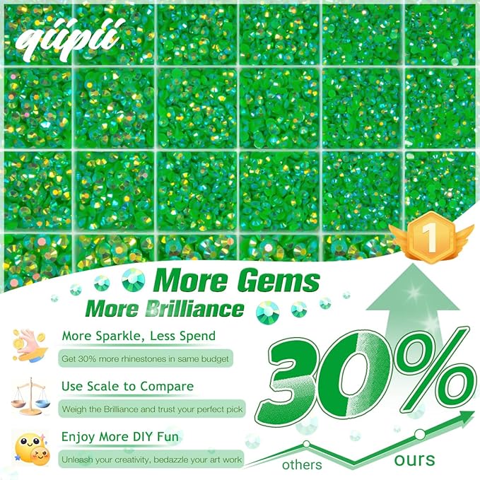 Green AB Resin Rhinestones w B7000 Jewelry Glue for Bedazzling Crafting 2mm-6mm Flatback Jelly Stones Diamonds Gems Bedazzler Kit Charms for Nails Face Eyes Makeup Tumblers Bottles Crafts Shoes