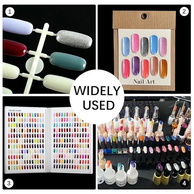 360pcs Flat Square Nail Display Tips for Nail Art Design Pattern Practice and Nail Color Swatches(Natural)