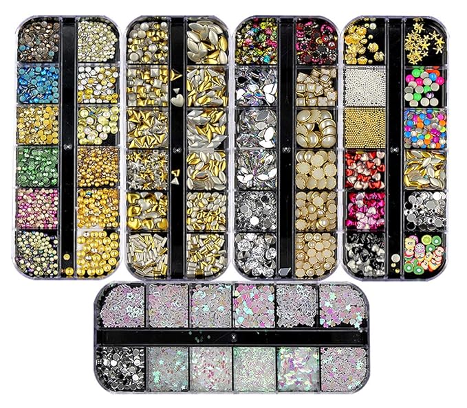 3000 Pieces(5 Boxes) Nail Art Rhinestone Set Nail Ornaments Style 3