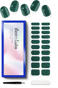 Semi Cured Gel Nail Strips - UV Light Gel Nail Stickers - 20 Long Lasting Salon Quality Wraps (Neon Jungle Green)