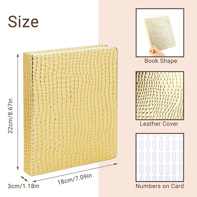 Segbeauty 120 Nail Color Chart Display, Nail Polish Organizer Colors Display Book with 120 Replacement Tips, Salon Nails Sample Chart Tool Swatches Stick Fingernail Supplies Art DIY Showing Shelf