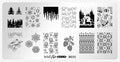 Whats Up Nails - B035 Icy Wonderland Stamping Plate for Christmas Winter Nail Art Design