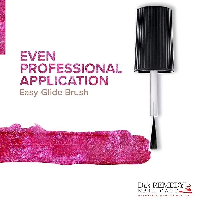 Dr’s Remedy Enriched Nail Polish: Non Toxic, All Natural, and Organic - Doctor Formulated: Strengthens, Restores, Heals, and Protects '24-Free' - REFLECTIVE Rose