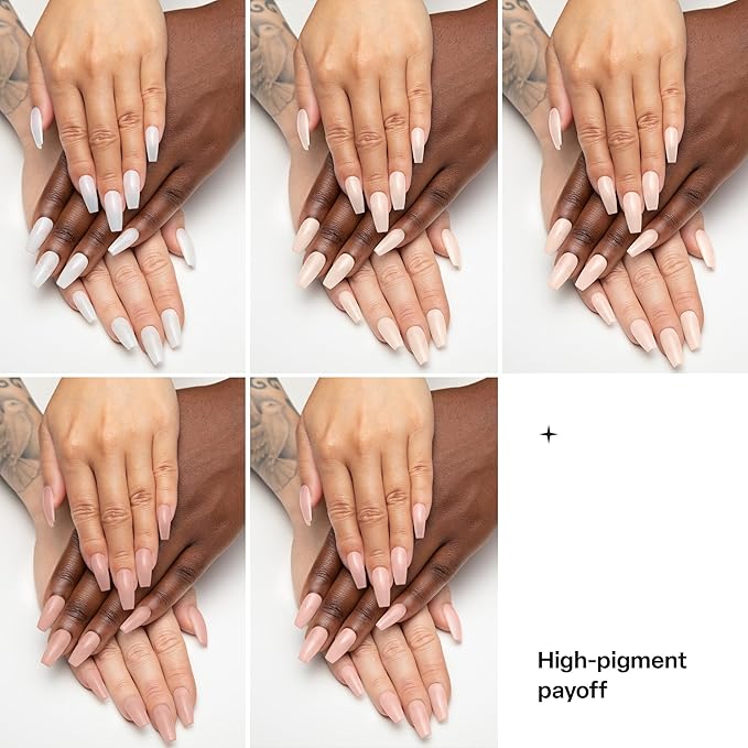 APRÉS Gel Couleur Combo Set, 5 Color Gel Nail Polish, HEMA-Free & TPO-Free, Bright Nude Pastel Colors with Brush-X Nail Art Brush (My Nails But Better)