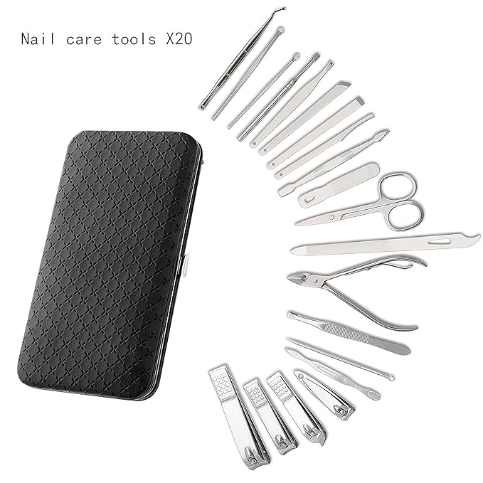 Professional ingrown toenail correction kit with travel storage box, pedicure tools, ingrown toenail patches, nail clippers, and nail file for convenient at-home foot care.
