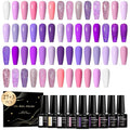 MEET ACROSS Gel Nail Polish Set,Gel Nail Kit Art Design Soak Off UV LED,Nail Art Design Gifts for Women (Set-8, 30PCS)