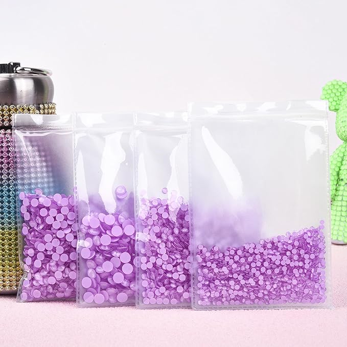 Blinginbox Flatback Rhinestones Round Gems, 288pcs Luminous Series Glass Stones Neon Gems Non Hotfix Crystal Rhinestones for Nail Charms Crafts Clothes Tumblers,Lt.Violet Neon,SS30.