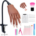 Practice Hand for Acrylic Nails, Realistic Silicone Training Hand with Flexible Fingers for Nail Art Practice,Professional Mannequin Hand Model Kit for Gel Polish