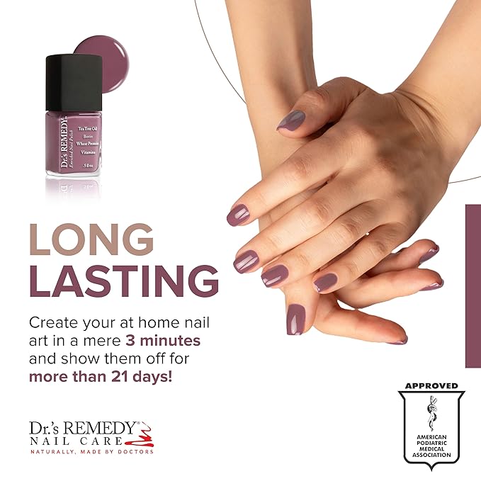 Dr’s Remedy 3 Pack Nail Polish Kit, BRILLIANT Berry Trio, Non Toxic and Organic All Natural Enriched Nail Strengthener - TOTAL Two-in-One Glaze/BRAVE Berry/MINDFUL Mulberry