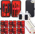 6 Nail Clippers Kits Teacher Appreciation Gifts for Men Women Manicure Set Nail Care Tools Fingernail Toenail Clipper Cutters Professional Stainless Steel Kit with Travel Case