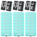 Therwen 24 Sets Mother's Day Gift Manicure Set Stainless Steel Nail Clippers 8 in 1 Grooming Nail Kit Employee Appreciation Gift Professional Pedicure Tool for Women Coworker Personal Care(Sky Blue)