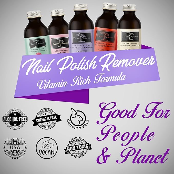Deep Nutrition Nails Strengthener – Nail Treatment with Natural Soybean Lavender Nail Polish Remover - Non Toxic, Vegan, Cruelty Free, Acetone free