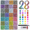 28 Color 3mm Crystal Resin Rhinestones w B7000 Glue for Bedazzling Crafting SS10 Flatback Colorful Stones Crystals Gems Diamonds Bedaazler Kit for Nails Eyes Face Makeup Tumblers Bottles Crafts
