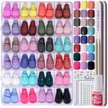 Teenitor Short Press On Nails with Glitter, 12 Sizes Square, Matte & Glossy Finish