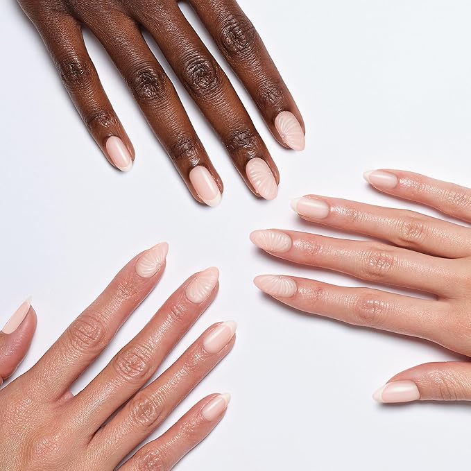 Sally Hansen Salon Effects Perfect Press-On Pink Nails | Almond Shape, 3D Design | Easy to Apply, Non-Damaging, Vitamin E & B5 | 30 Nails, Nail Glue, Adhesive Tabs, File| Blushing on You